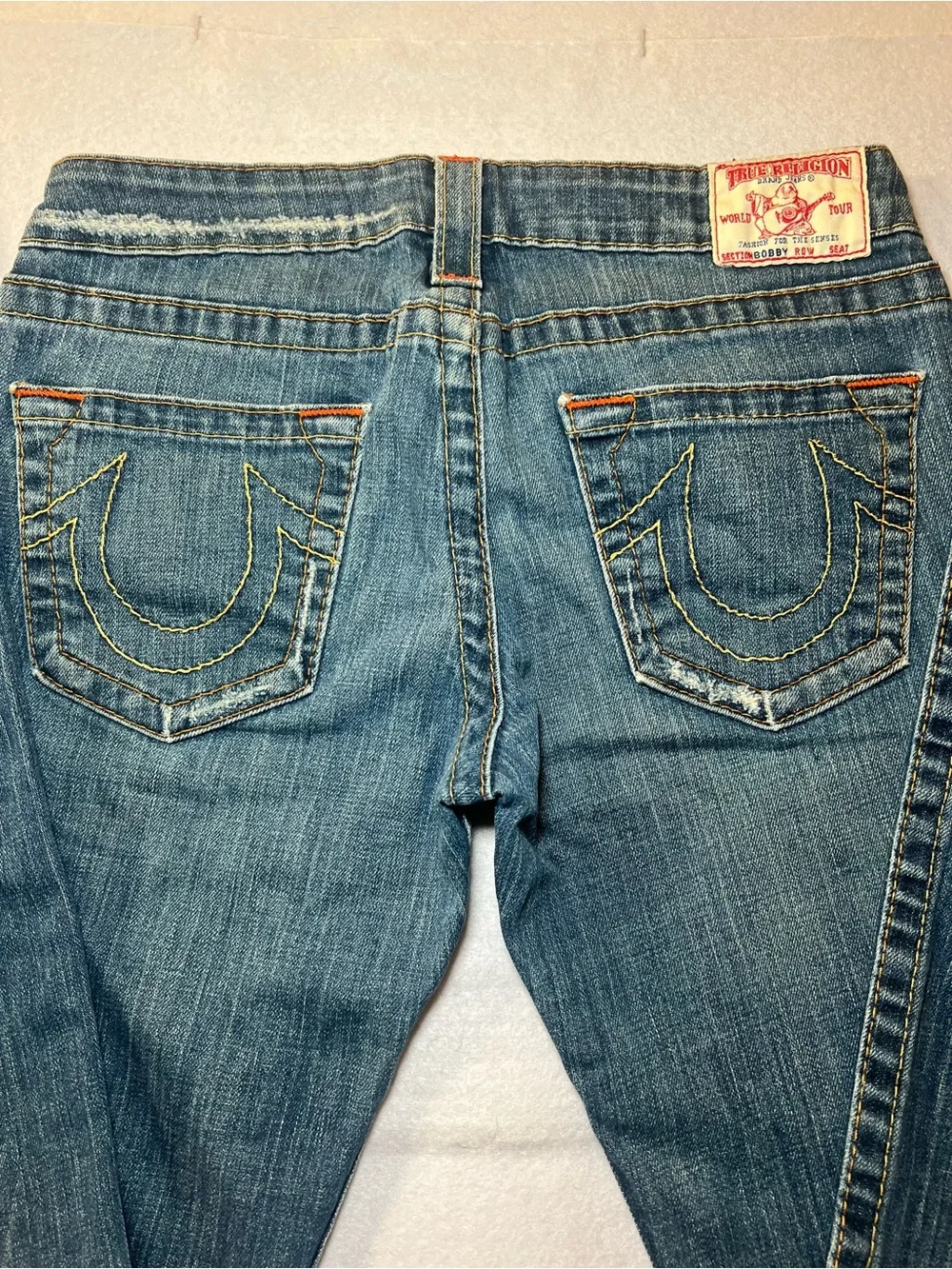 Vintage Women’s True Religion Joey Twisted Distressed Flare Jeans,Indigo Blue,29